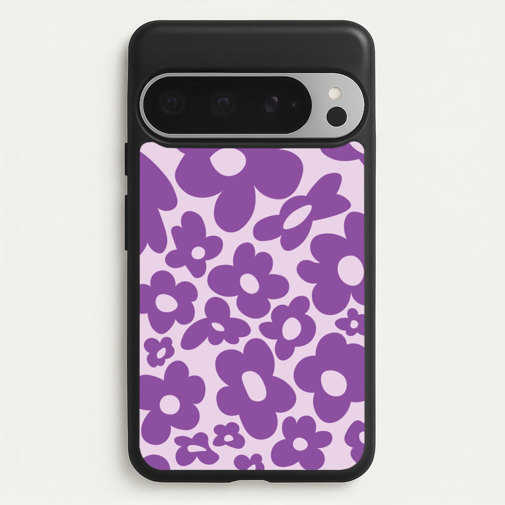 Purple Flowers - Trippy Patterns - Trippy Patterns Phone Case for Google Pixel 9 Pro XL