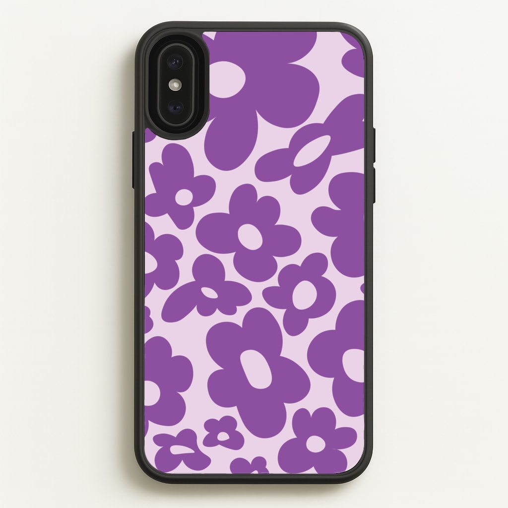 Purple Flowers - Trippy Patterns - Trippy Patterns Phone Case for iPhone XS Max