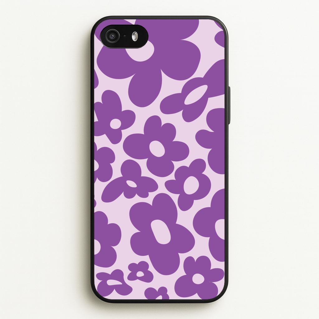 Purple Flowers - Trippy Patterns - Trippy Patterns Phone Case for iPhone 5 / 5s / SE 2016