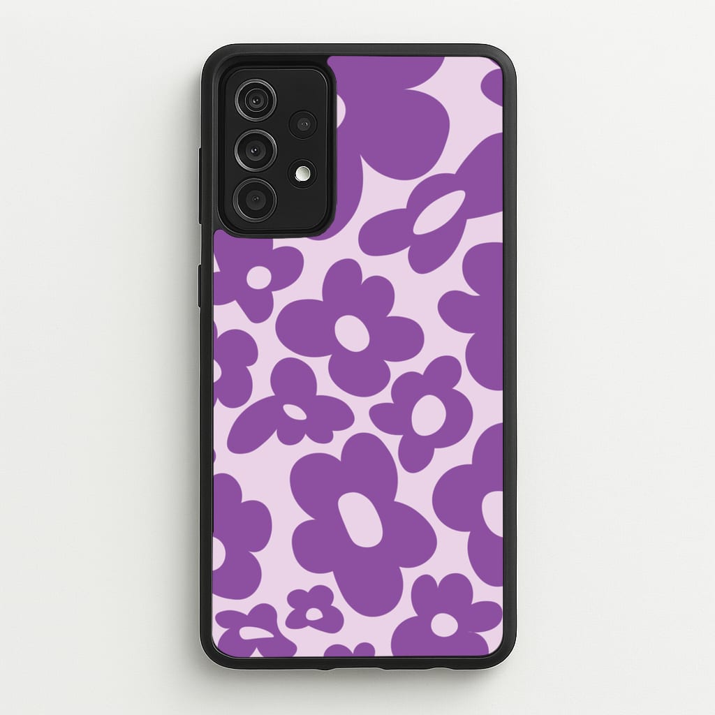 Purple Flowers - Trippy Patterns - Trippy Patterns Phone Case for Galaxy A52 / A52s