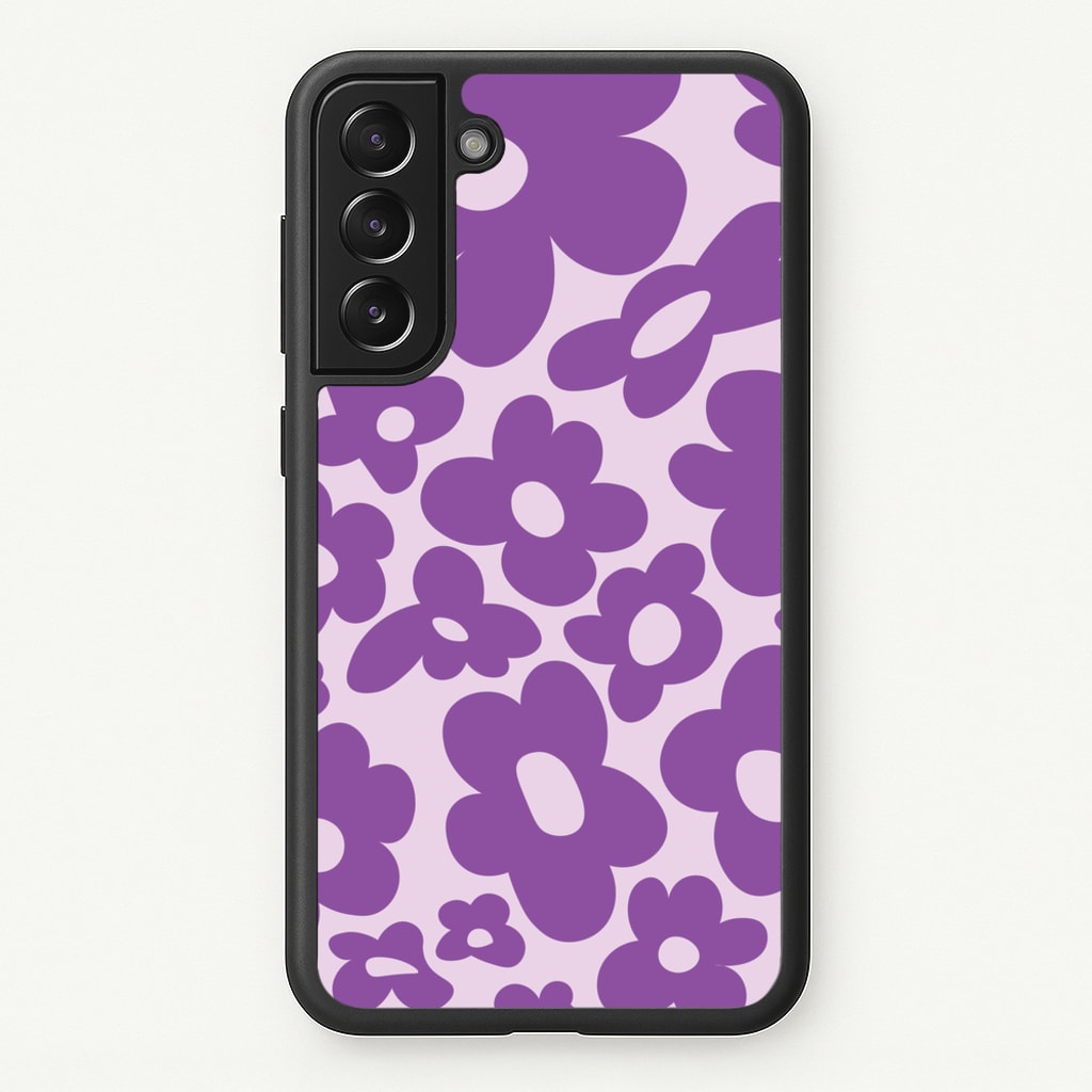 Purple Flowers - Trippy Patterns - Trippy Patterns Phone Case for Galaxy S21 Plus
