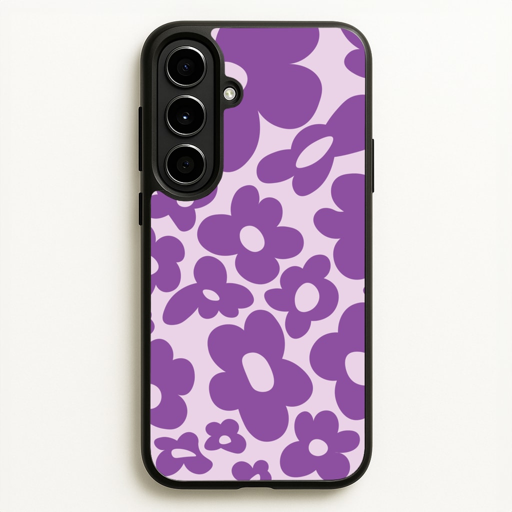 Purple Flowers - Trippy Patterns - Trippy Patterns Phone Case for Galaxy A56