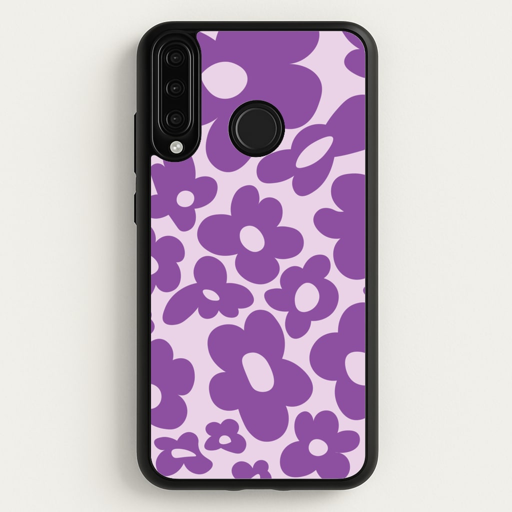Purple Flowers - Trippy Patterns - Trippy Patterns Phone Case for Huawei P30 Lite