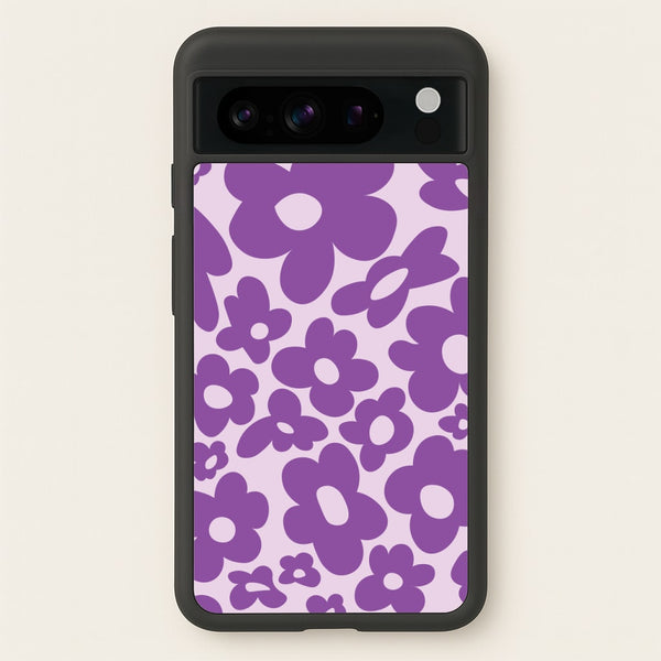Purple Flowers - Trippy Patterns - Trippy Patterns Phone Case for Google Pixel 8 Pro