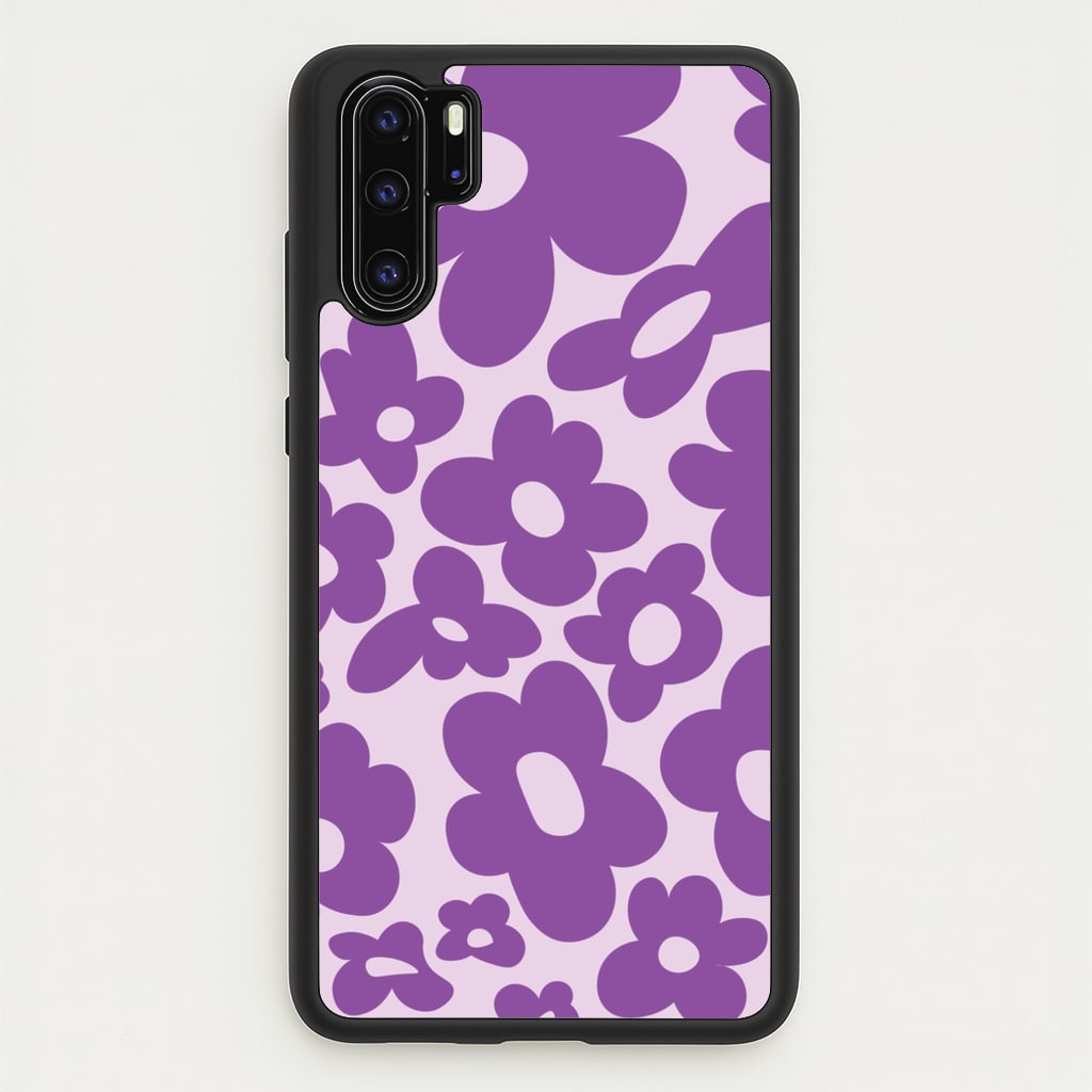 Purple Flowers - Trippy Patterns - Trippy Patterns Phone Case for Huawei P30 Pro