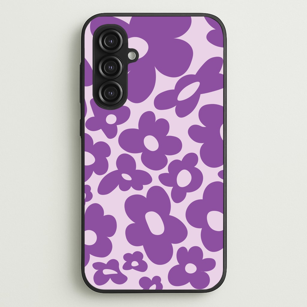 Purple Flowers - Trippy Patterns - Trippy Patterns Phone Case for Galaxy S23FE