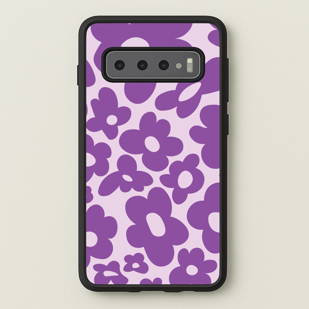 Purple Flowers - Trippy Patterns - Trippy Patterns Phone Case for Galaxy S10 Plus