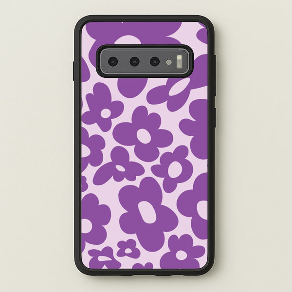 Purple Flowers - Trippy Patterns - Trippy Patterns Phone Case for Galaxy S10 Plus