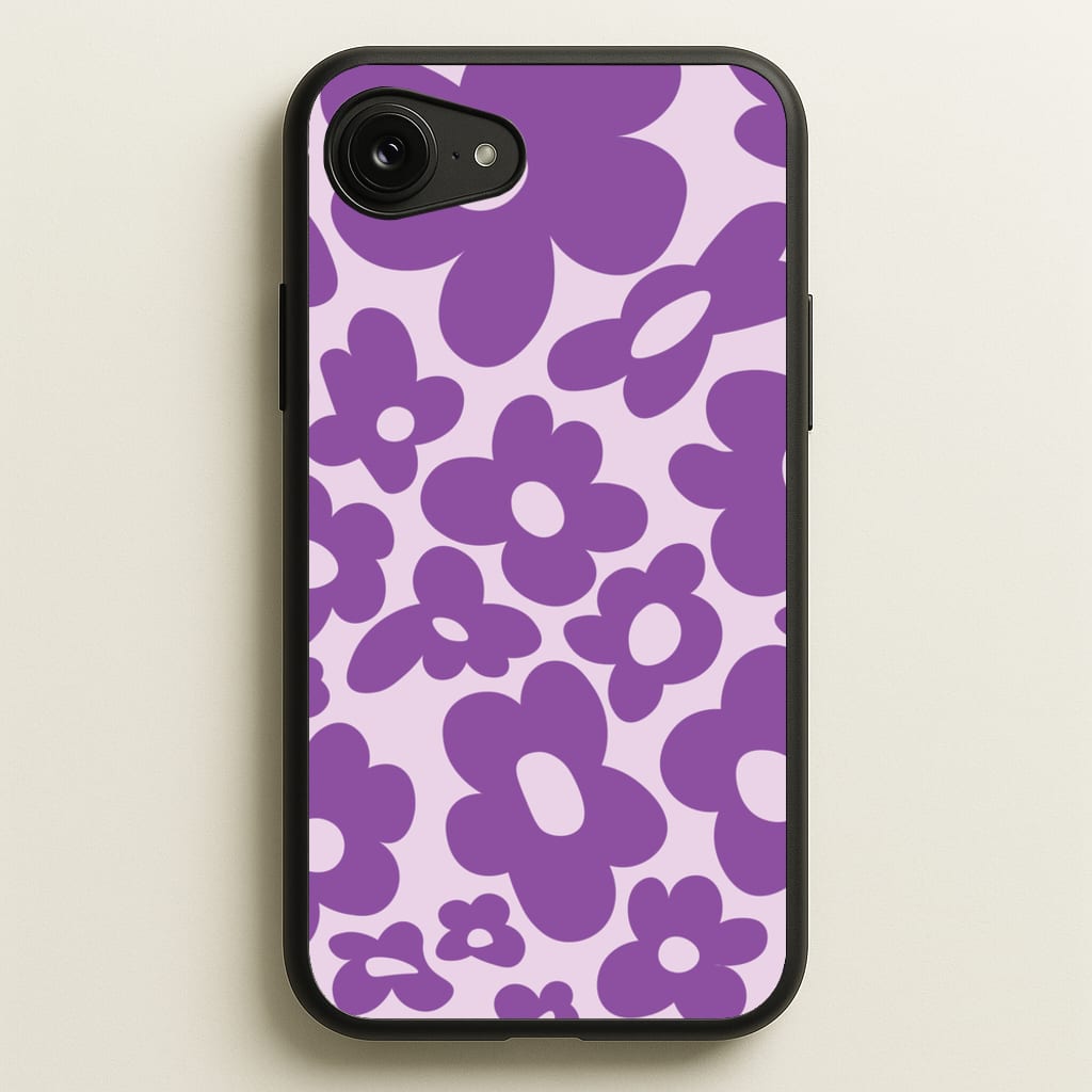 Purple Flowers - Trippy Patterns - Trippy Patterns Phone Case for iPhone 16e