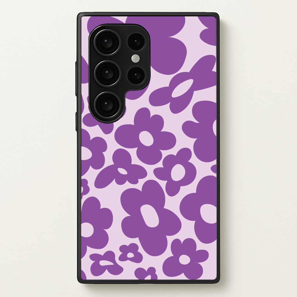 Purple Flowers - Trippy Patterns - Trippy Patterns Phone Case for Galaxy S24 Ultra