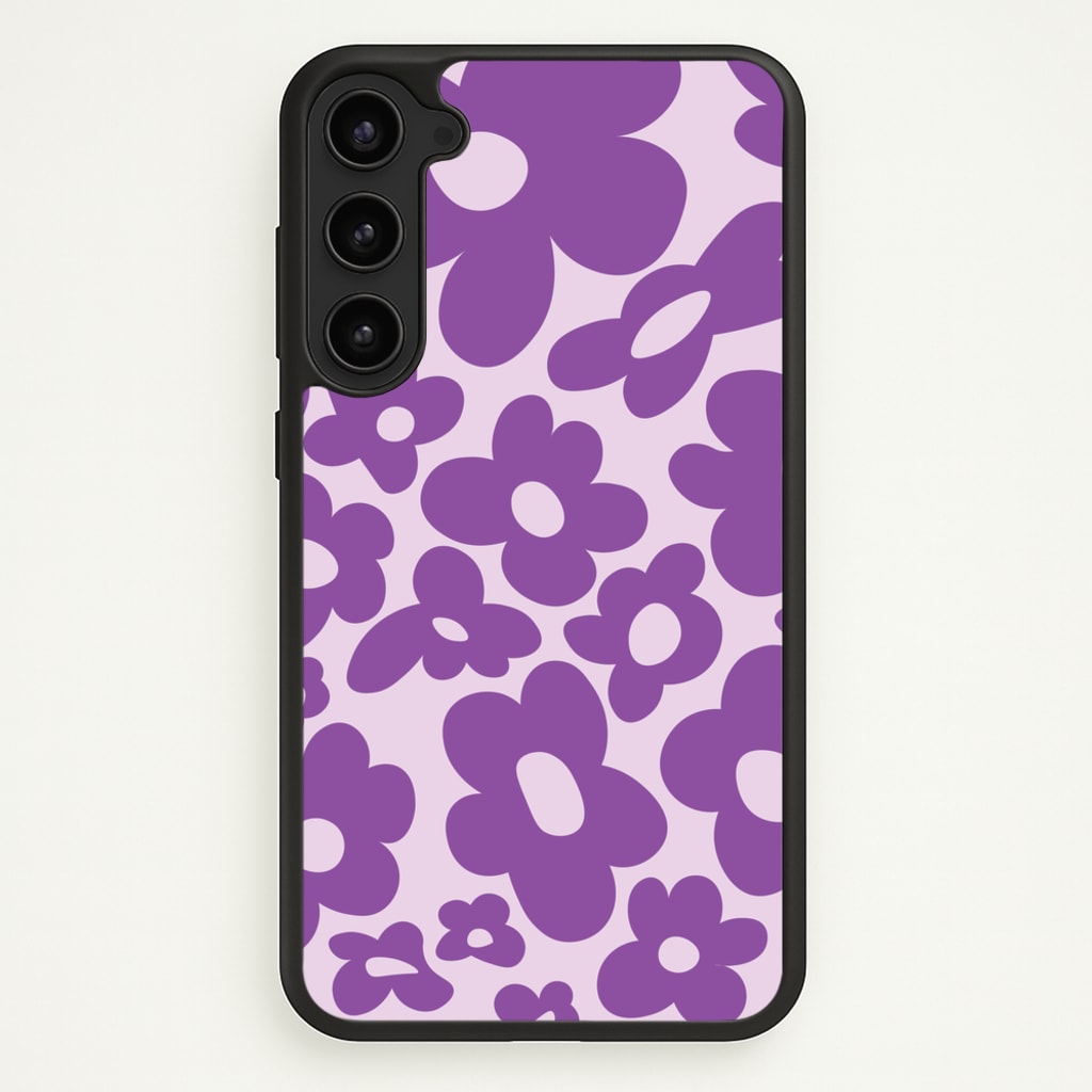 Purple Flowers - Trippy Patterns - Trippy Patterns Phone Case for Galaxy S23 Plus