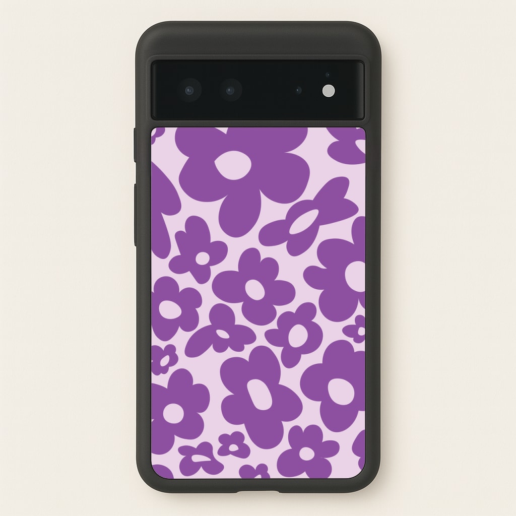 Purple Flowers - Trippy Patterns - Trippy Patterns Phone Case for Google Pixel 6