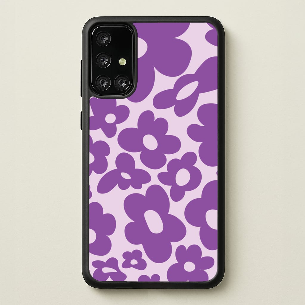 Purple Flowers - Trippy Patterns - Trippy Patterns Phone Case for Galaxy A71