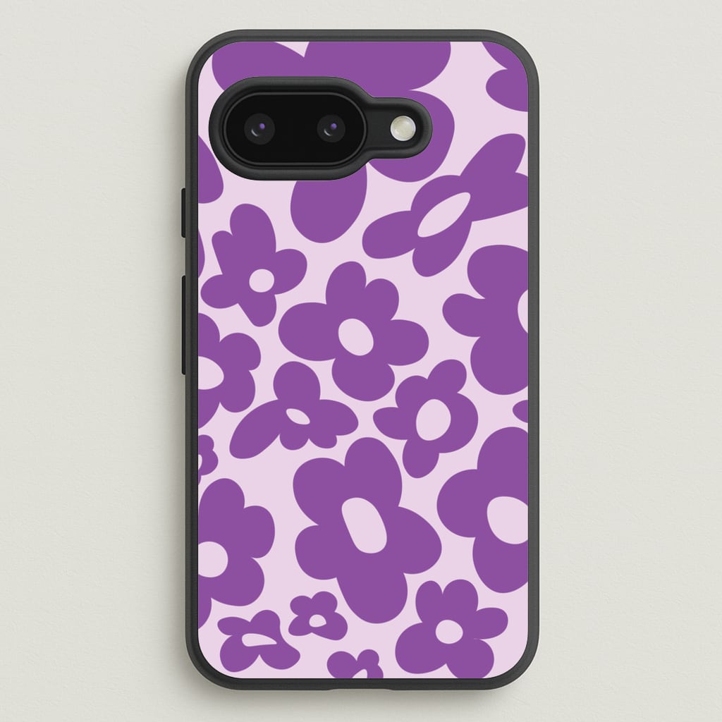 Purple Flowers - Trippy Patterns - Trippy Patterns Phone Case for Google Pixel 9a