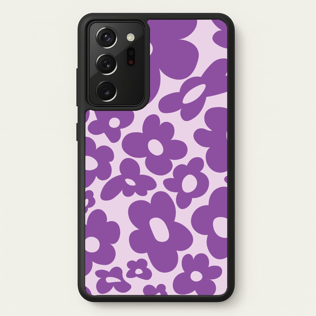 Purple Flowers - Trippy Patterns - Trippy Patterns Phone Case for Galaxy Note 20 Ultra