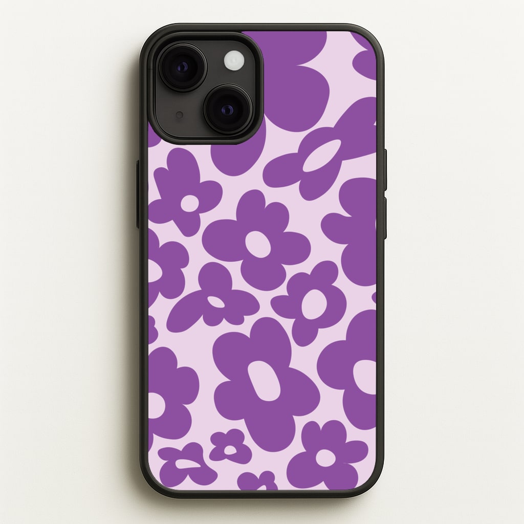 Purple Flowers - Trippy Patterns - Trippy Patterns Phone Case for iPhone 13 Mini