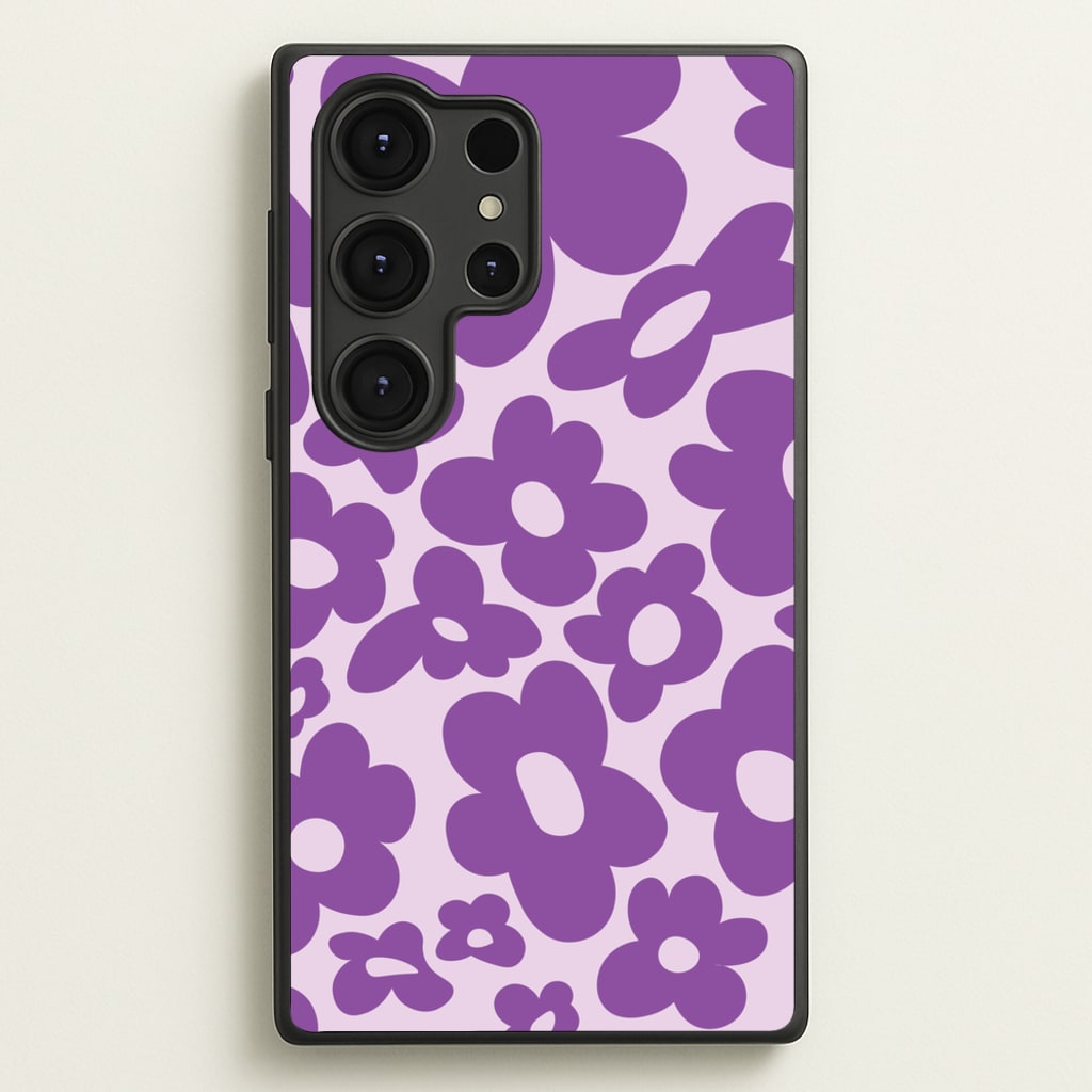 Purple Flowers - Trippy Patterns - Trippy Patterns Phone Case for Galaxy S25 Ultra