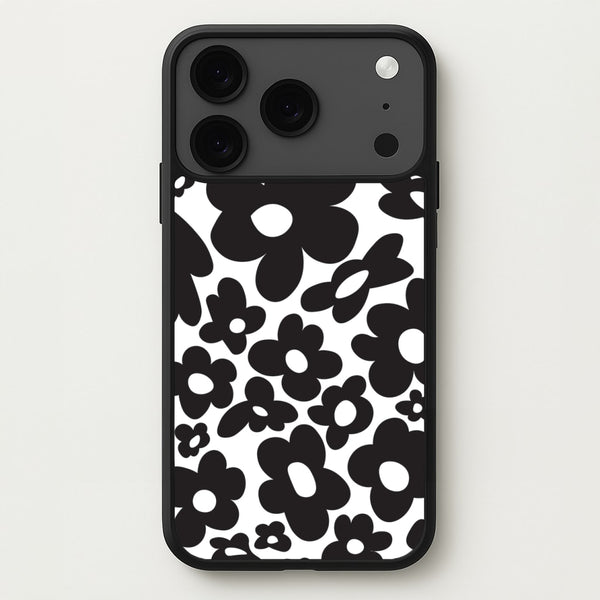 Black Flowers - Trippy Patterns Phone Case for iPhone 17 Pro Max