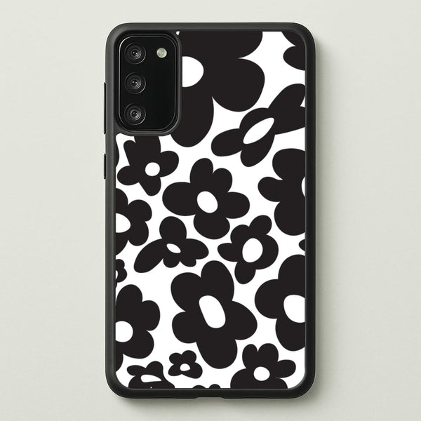 Black Flowers - Trippy Patterns - Trippy Patterns Phone Case for Galaxy S20