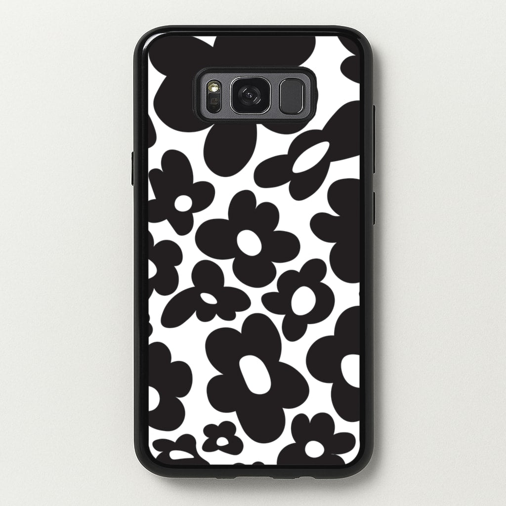 Black Flowers - Trippy Patterns - Trippy Patterns Phone Case for Galaxy S8 Plus
