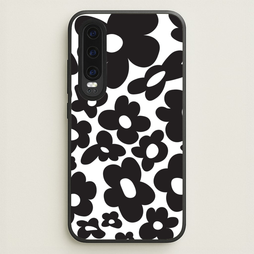 Black Flowers - Trippy Patterns - Trippy Patterns Phone Case for Huawei P30