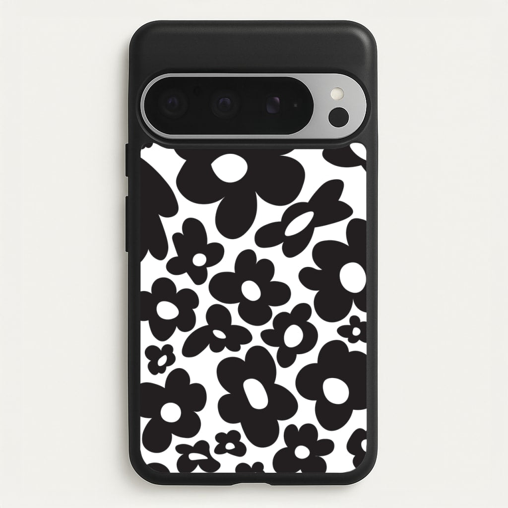 Black Flowers - Trippy Patterns - Trippy Patterns Phone Case for Google Pixel 9 Pro XL