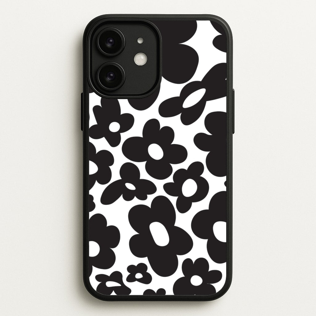 Black Flowers - Trippy Patterns - Trippy Patterns Phone Case for iPhone 11