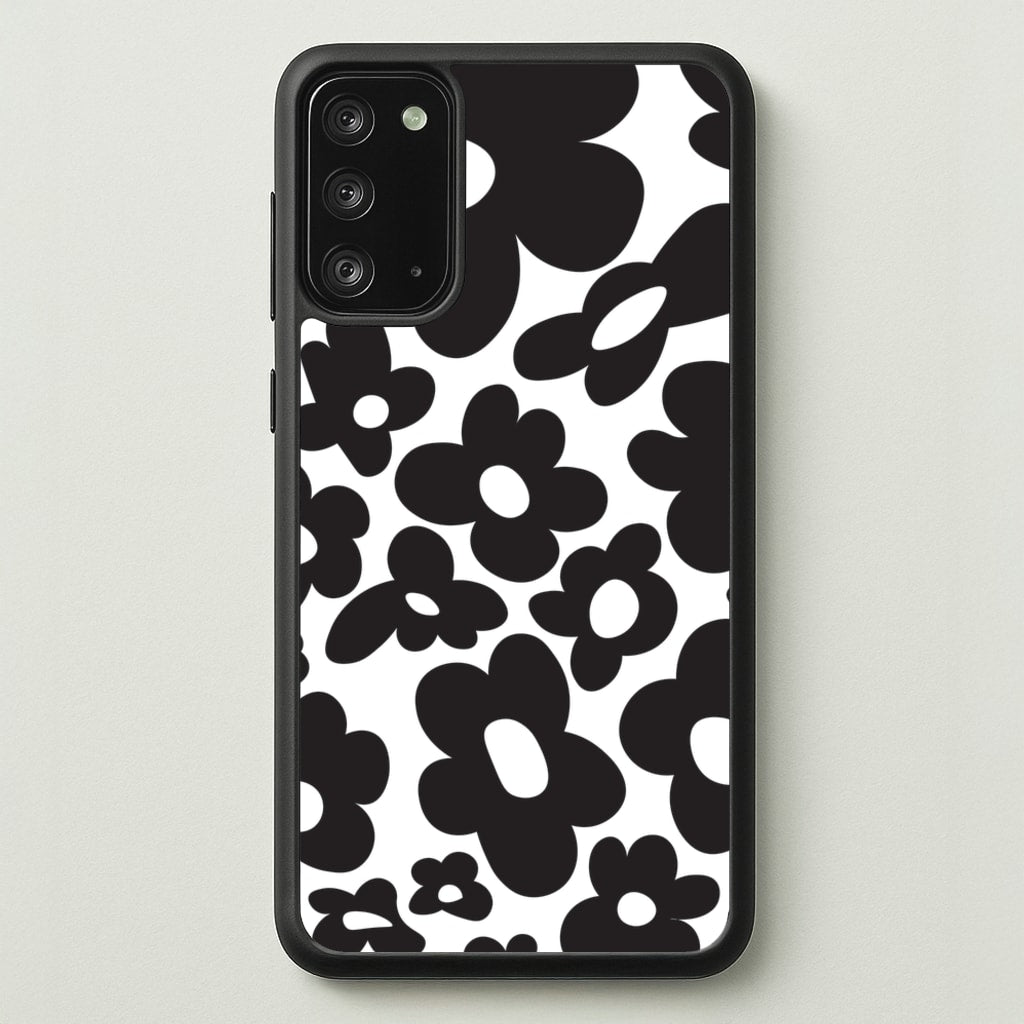 Black Flowers - Trippy Patterns - Trippy Patterns Phone Case for Galaxy Note 20