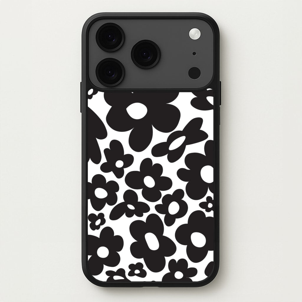 Black Flowers - Trippy Patterns Phone Case for iPhone 17 Pro