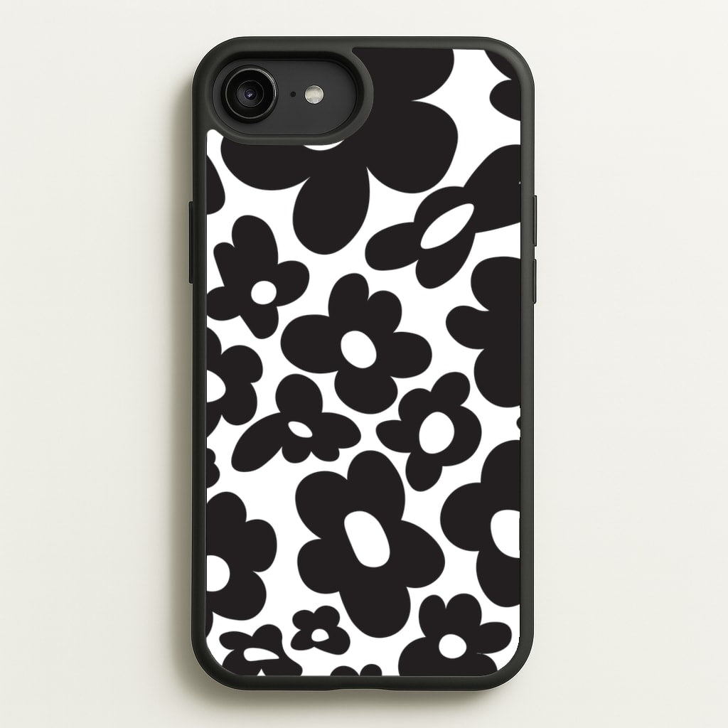 Black Flowers - Trippy Patterns - Trippy Patterns Phone Case for iPhone 6 Plus / 7 Plus / 8 Plus