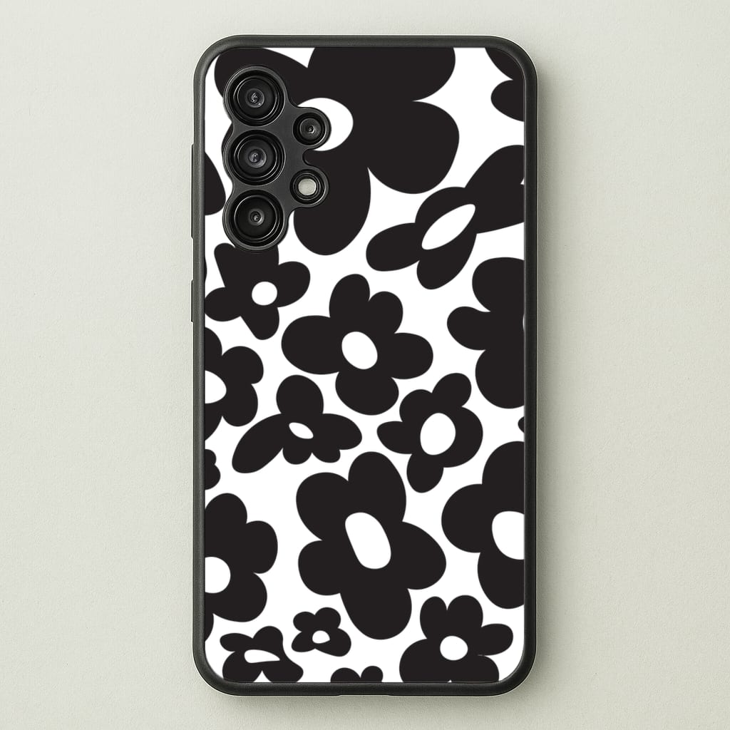 Black Flowers - Trippy Patterns - Trippy Patterns Phone Case for Galaxy A13