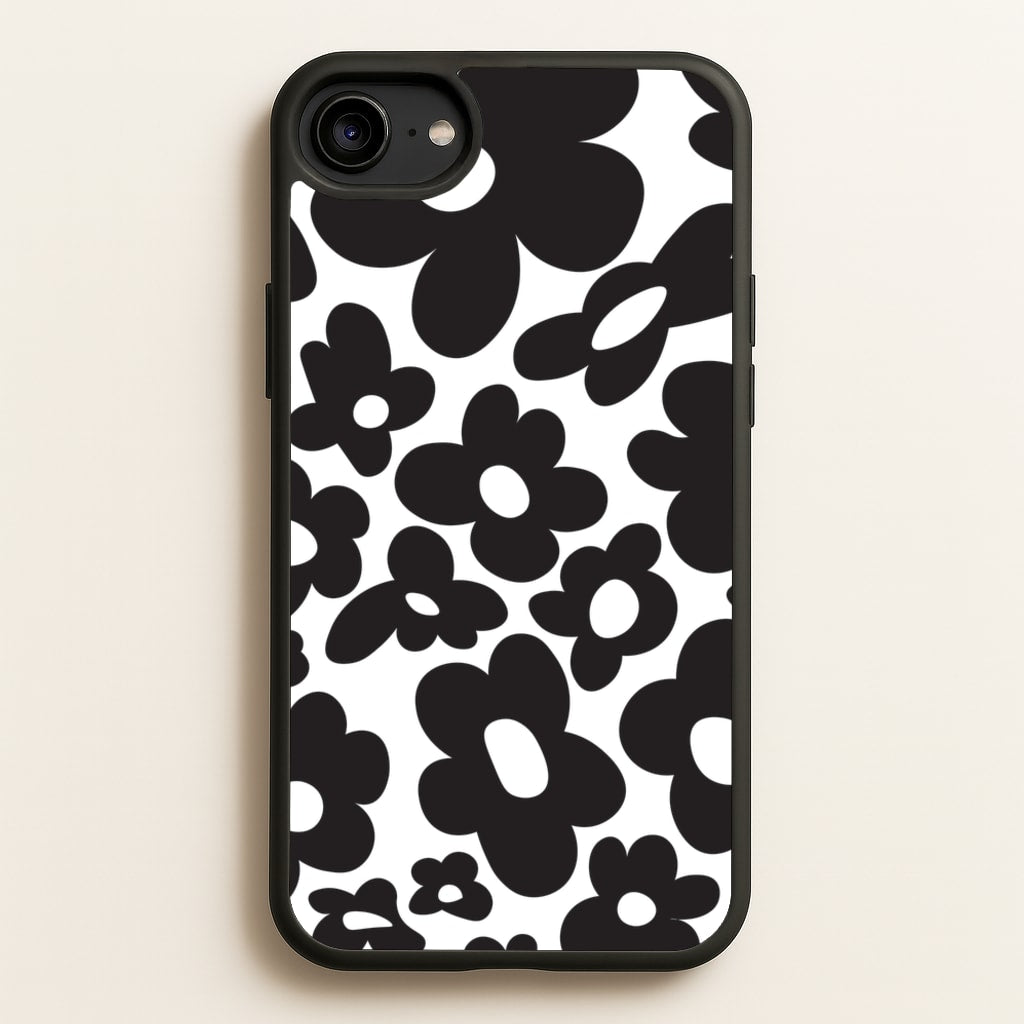 Black Flowers - Trippy Patterns - Trippy Patterns Phone Case for iPhone 6 / 7 / 8 / SE