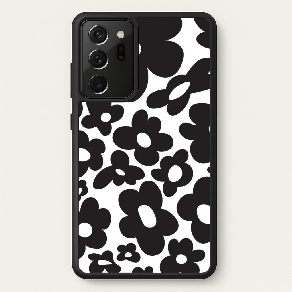 Black Flowers - Trippy Patterns - Trippy Patterns Phone Case for Galaxy Note 20 Ultra