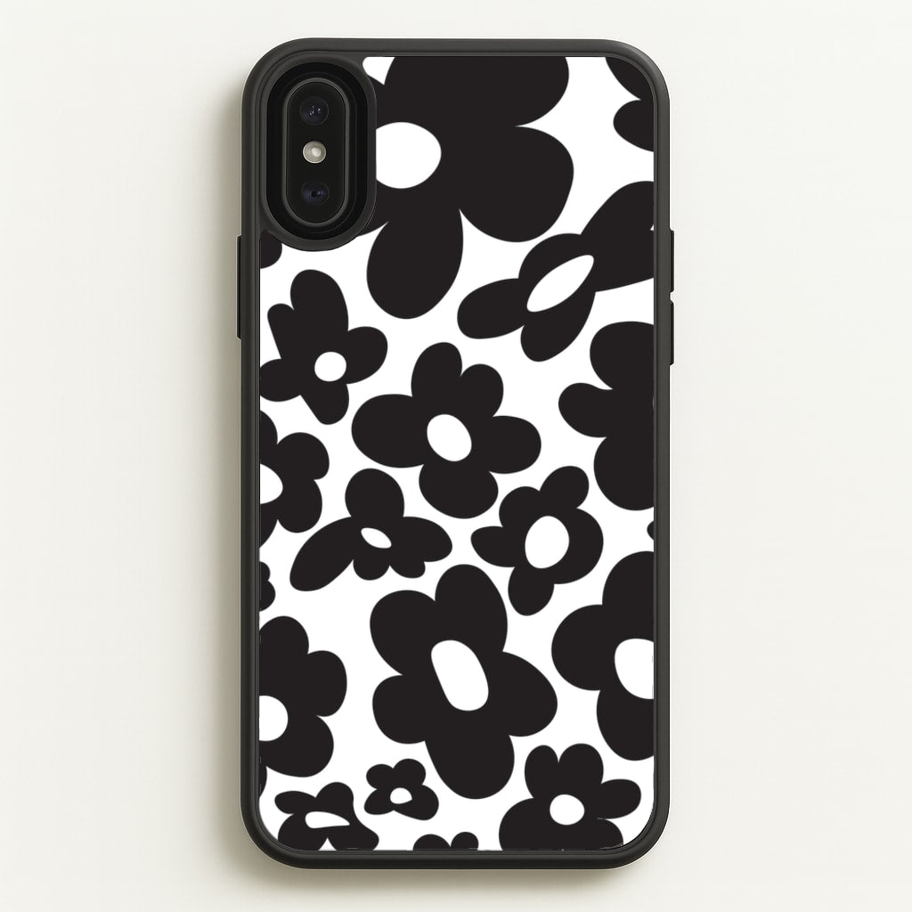 Black Flowers - Trippy Patterns - Trippy Patterns Phone Case for iPhone XS Max