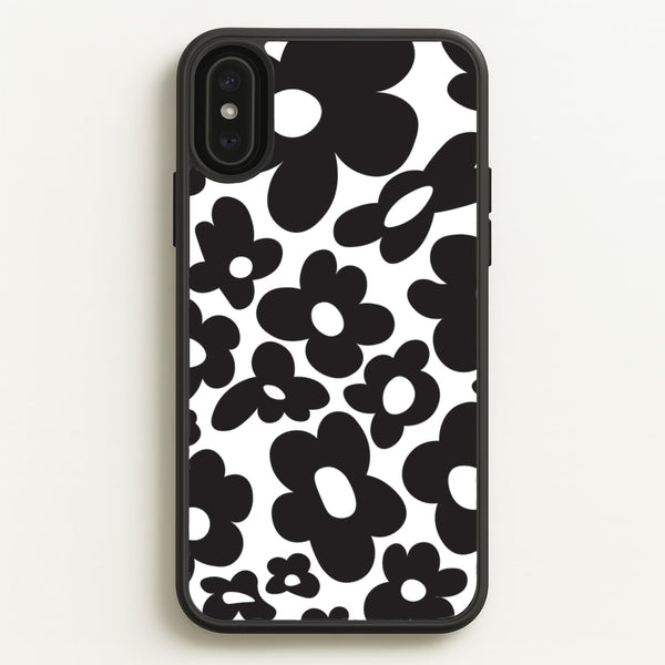 Black Flowers - Trippy Patterns - Trippy Patterns Phone Case for iPhone XS Max