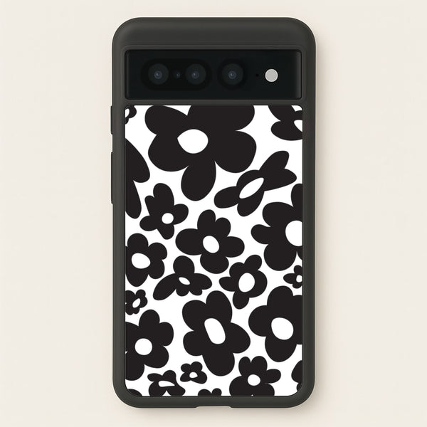 Black Flowers - Trippy Patterns - Trippy Patterns Phone Case for Google Pixel 7 Pro
