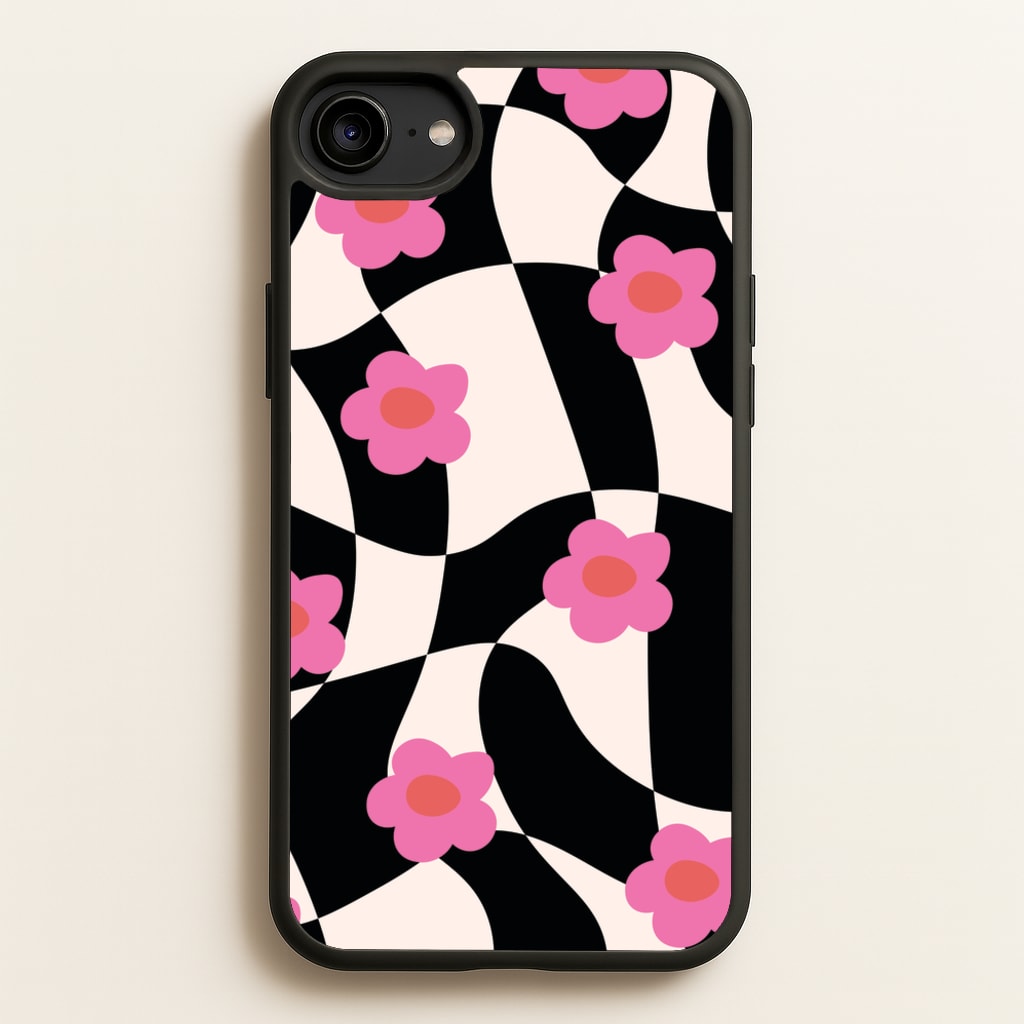 Checkboard Flowers - Trippy Patterns - Trippy Patterns Phone Case for iPhone 6 / 7 / 8 / SE