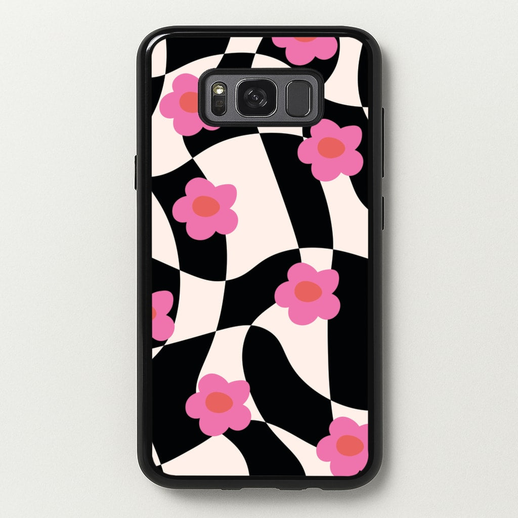 Checkboard Flowers - Trippy Patterns - Trippy Patterns Phone Case for Galaxy S8 Plus