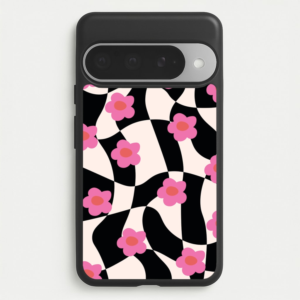 Checkboard Flowers - Trippy Patterns Phone Case for Google Pixel 10 Pro XL