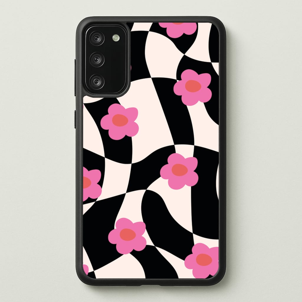 Checkboard Flowers - Trippy Patterns - Trippy Patterns Phone Case for Galaxy S20FE