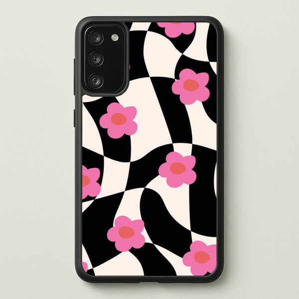 Checkboard Flowers - Trippy Patterns - Trippy Patterns Phone Case for Galaxy S20FE