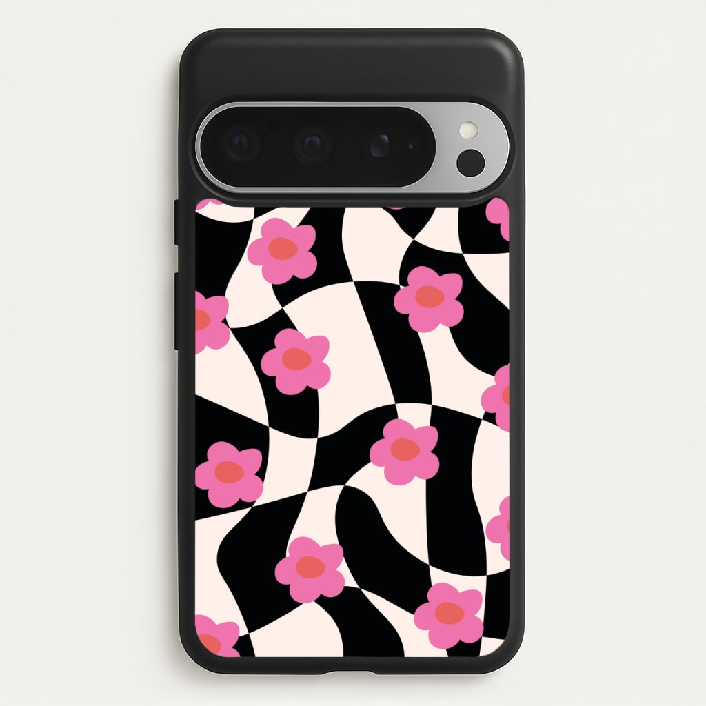 Checkboard Flowers - Trippy Patterns - Trippy Patterns Phone Case for Google Pixel 9 Pro XL