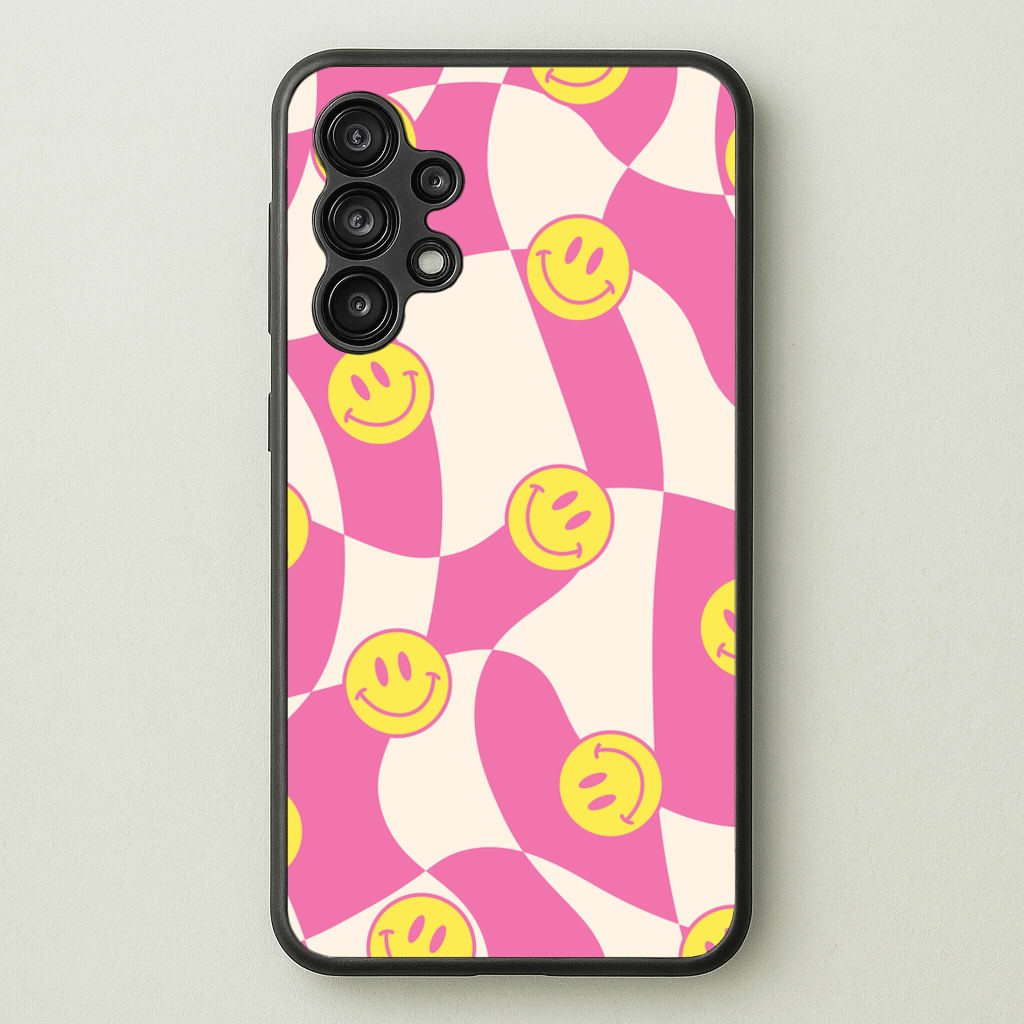 Smiley Checkboard - Trippy Patterns - Trippy Patterns Phone Case for Galaxy A13