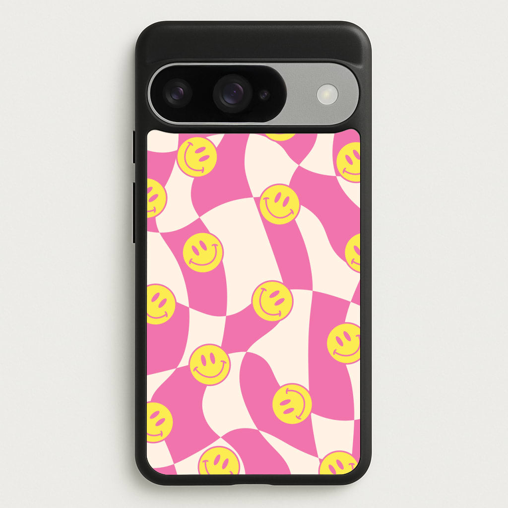 Smiley Checkboard - Trippy Patterns Phone Case for Google Pixel 10 / 10 Pro