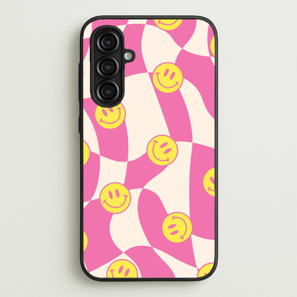 Smiley Checkboard - Trippy Patterns - Trippy Patterns Phone Case for Galaxy A16