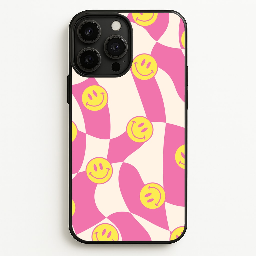 Smiley Checkboard - Trippy Patterns - Trippy Patterns Phone Case for iPhone 13 Pro Max