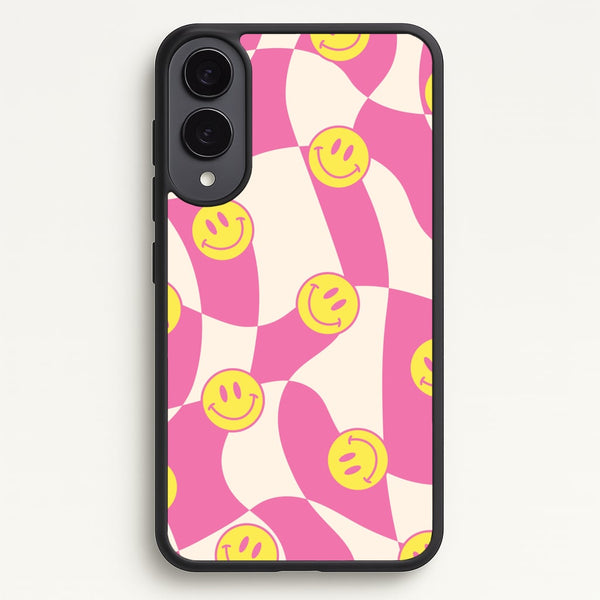 Smiley Checkboard - Trippy Patterns - Trippy Patterns Phone Case for Galaxy S25 Edge