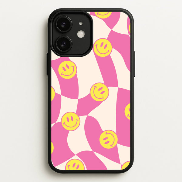 Smiley Checkboard - Trippy Patterns - Trippy Patterns Phone Case for iPhone 11