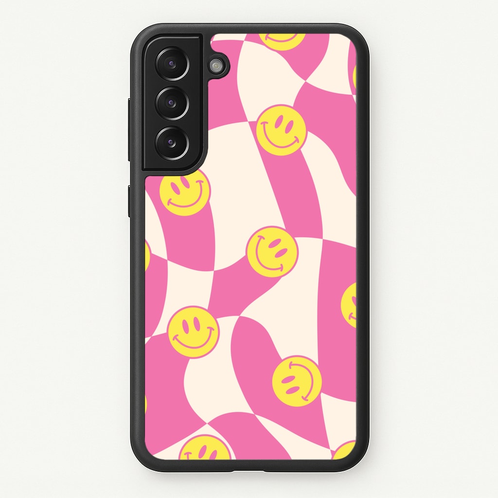 Smiley Checkboard - Trippy Patterns - Trippy Patterns Phone Case for Galaxy S21 Plus