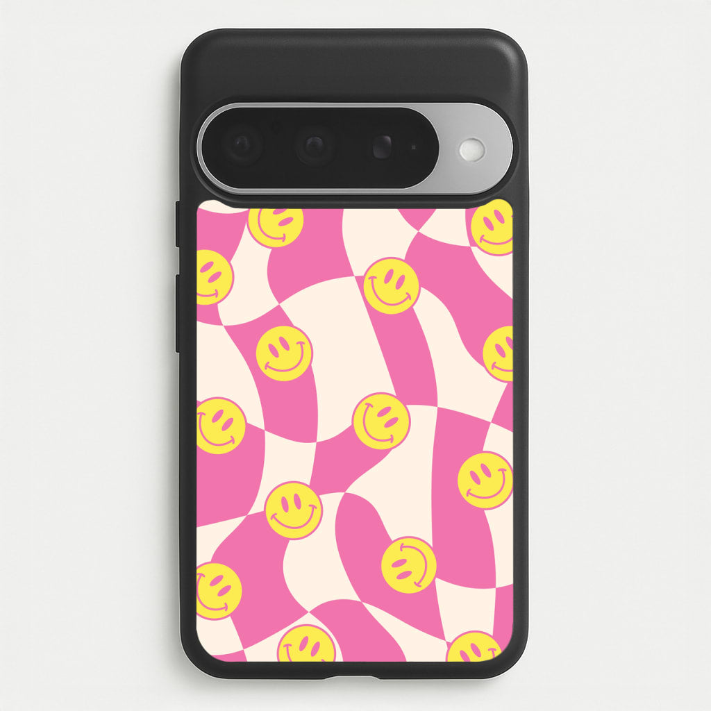 Smiley Checkboard - Trippy Patterns Phone Case for Google Pixel 10 Pro XL